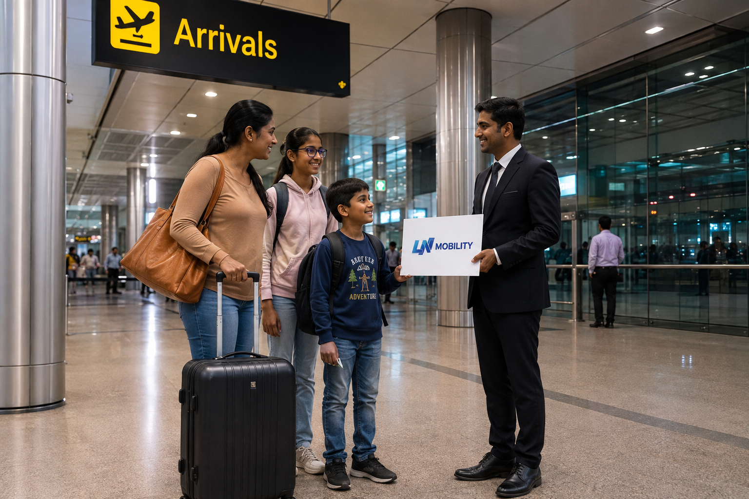Hyderabad airport pickup service with family and professional driver