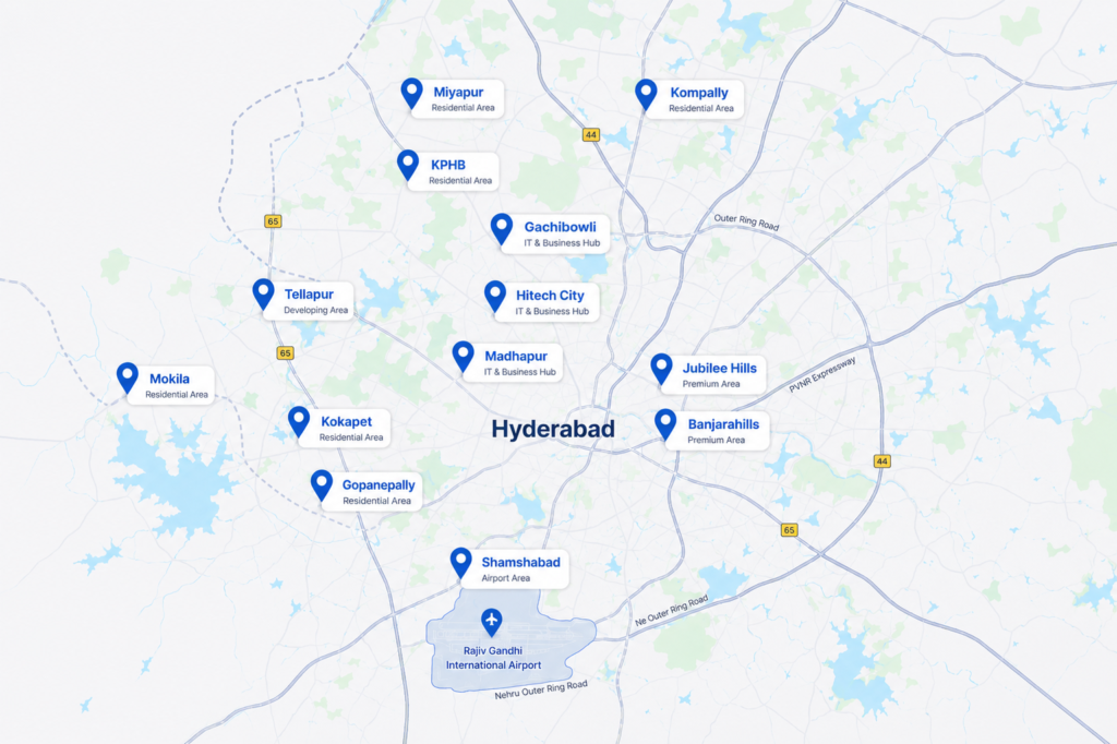 LN Mobility Serving Areas in Hyderabad & RR